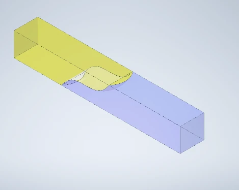 Figure 2: Oil and water in a microchannel with gravity over-ride
